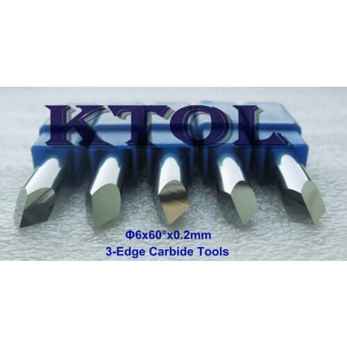10pc 6mm 60 Angle 0.2mm Three Face Woodworking Cutter Router Bits Tungsten Steel Solid Carbide End Mills for Wood Engraving Bits