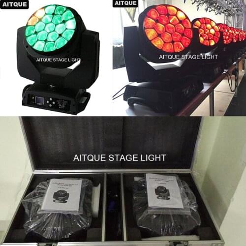 10pcs/CASE)Stage lighting teste mobili beam b eye 19x15w b-eye led lyre moving head led zoom bee eye light flycase
