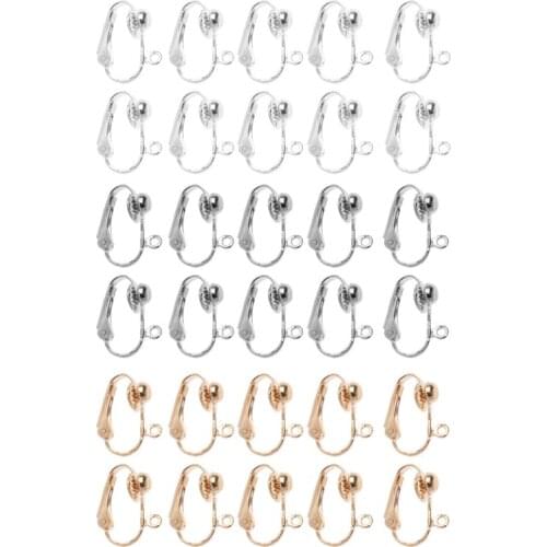 10Pcs Clip-on Earring Converter with Easy Open Loop No Pierce Ear Jewelry Making