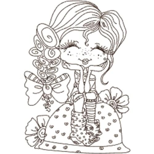 10x8 Cute little girl New Transparent Clear Rubber Stamp Sheet Cling Scrapbooking Photo Album PaperCard DIY Craft