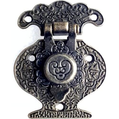 20pcs 41*51mm Antique Latches Clasp Vase Buckle Accessories for Classical Wine Gifts Jewellery Wooden Box Drawer Door Decoration