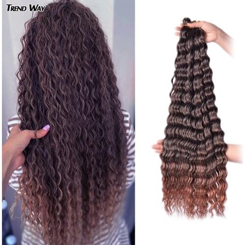 30 Inch Soft Long Water Wave Crochet Hair Synthetic Goddess Braiding Hair Natural Wavy Ombre Blonde Hair Extensions Trend Way