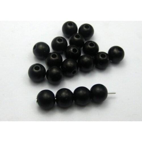 500 Matte Black Acrylic Pearl Round Beads Imitation Pearl 6mm(1/4")