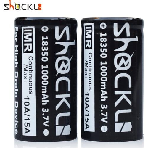 2-10pc Shockli I8350 battery 1000mAh lithium battery 3.7V rechargeable battery IMR 10A for LED flashlights, torch,digital camera