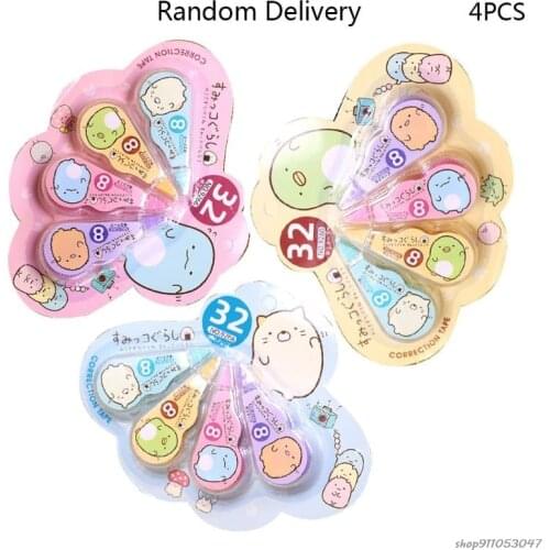 Free Shipping 4pcs/pack Kawaii White Out Corrector Correction Tape Stationery Student School Office Supplies ju29 21 wholesales