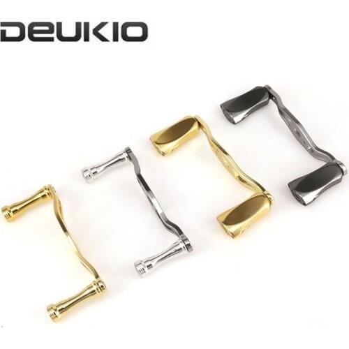 DEUKIO S/D/A Brand Fishing Reel Rocker Full Metal Dual Handle for Baitcasting Water Drop Wheel Crank DIY Fishing Reel Accessory