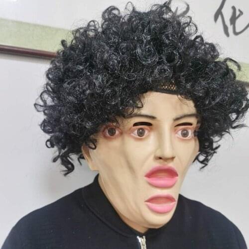 Halloween terror Mask Cosplay Costumes Props Mediterranean hardcore Party prank Two Face Mask