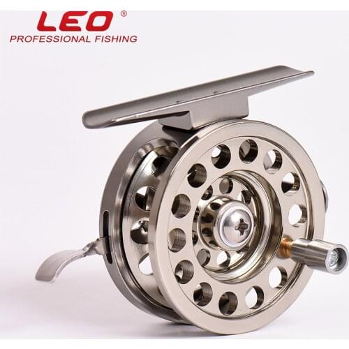 LEO Fly Fishing Reels Full Aluminum Winter Ice Fishing Reel Fishing Wheel BLD50mm 60mm Fly Fishing Reels Gear Ratio 1:1