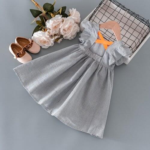 Hot sale Baby Girls summer clothes kids striped dress for toddler girls baby clothing children outfit thin cool dresses dress