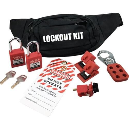 Lockey Personal Industrial Safety Electrical Lockout Pouch Tagout Waist Bag Kit