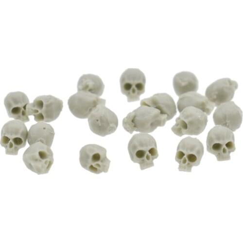 Lychee 20pcs Mini Simulation Skull Model PVC Doll House Miniature Figurine Modern Home Sand Table Gardens Decors