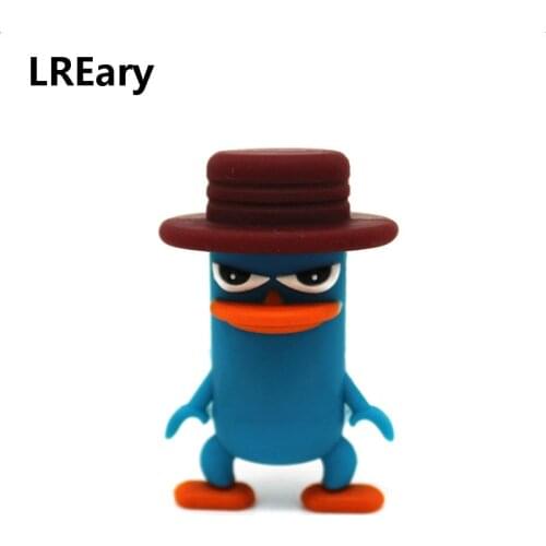 Cartoon Perry the platypus series usb flash drive blue pen drive funny flash memory stick U disk 4GB 8GB 16GB 32GB real capacity