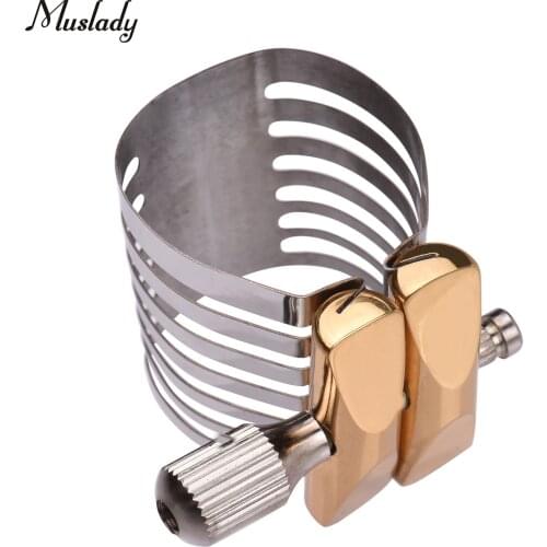 Muslady Single Screw Adjustment Saxophone Fastener Clip Compact Sax Ligature for Tenor / Alto / Soprano Saxophone Mouthpiece