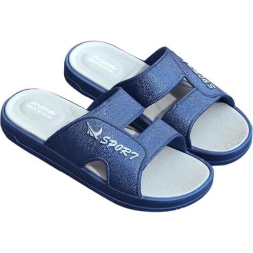 New Casual Mens Slippers In 2021 Summer Soft Breathable Basic Concise Flat Shoes with Platform Size 40-45 Comfortable Anti-Odor