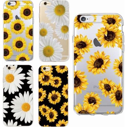 Cute Summer Daisy Sunflower Floral Flower Soft Clear Phone Case Fundas Coque For iPhone 12 11 Pro 7 7Plus 6S 8 8PLUS X XS Max