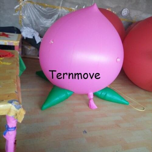 Inflatable peach Helium Balloon for Promotion, advertising square pvc helium mascot design for display inflatable fruit