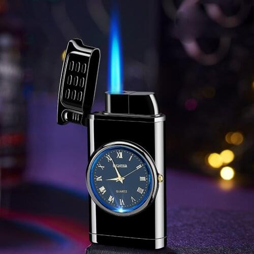 Unusual Metal Watch Mini Torch Cigar Lighter Portable Butane Gas Jet Lighters 1300C Smoking Accessories Mens And womens Gifts