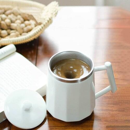 New Automatic Coffee Mixing Cup Lazy Man Black Technology Creative Cup Magnetic Ceramic Mug