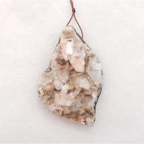New!! Natural Crystal Gemstone Pendant Bead For Jewelry Diy Making 73x48x25mm,60.7g