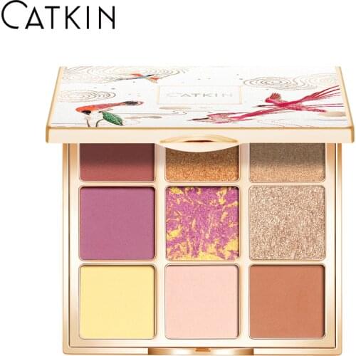 CATKIN Dreamworld Eyeshadow Palette Makeup, Matte Shimmer 9 Colors, Highly Pigmented, Creamy Texture Natural Bronze Neutral