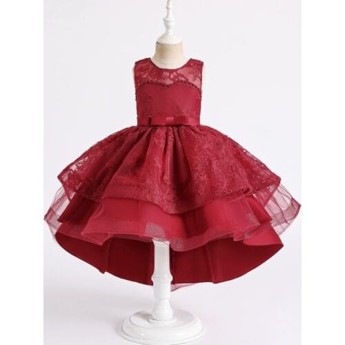 Princess Dress Girl Summer Kids Dresses for Girls Solid Mesh Sleeveless Kids Clothes