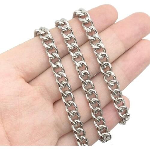 1M Stainless Steel Twisted Curb Chains Unwelded Link For DIY Bracelets Necklace Ankle Jewelry Making Findings Accessory
