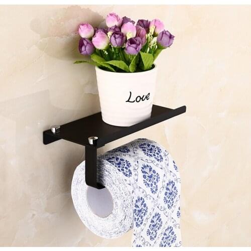 Bathroom Paper Phone Holder Shelf Stainless Steel Toilet Paper Holder Wall Mount Mobile Phones Towel Rack Bathroom Accessories