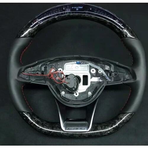 Custom Forged LED Carbon Fiber Sports Steering Wheel Alcantara Compatible for Mercedes-Benz A-Class S-Class A45 AMG 2014-2021