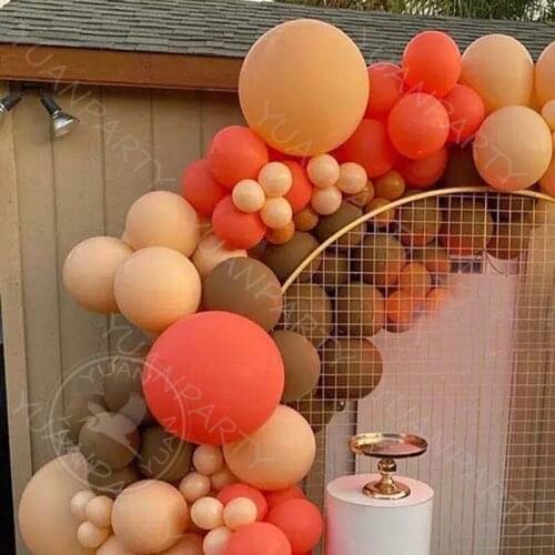 Hot Retro Pea Green Apricot Rose Red Coffee Balloons Wedding Balloons Decoration Birthday Balloons Arch Party Supplies Ation