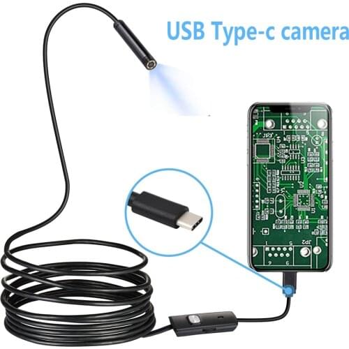 7mm Professional Cars Video Endoscope Type c Endoscopic Piping Inspection Camera Sewer Borescope for Android Mobile Smartphone