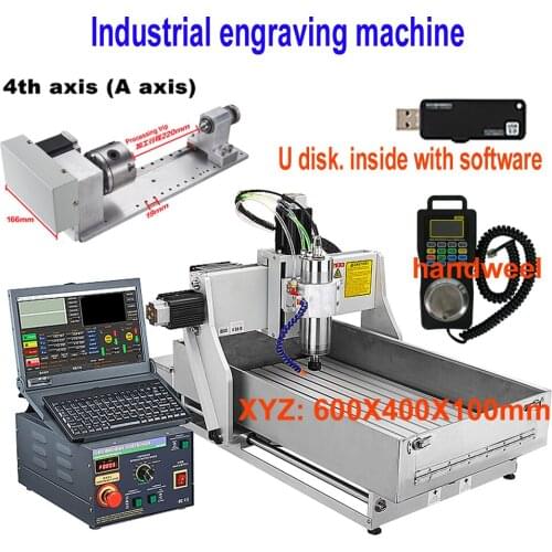 Industrial Grade CNC Router 6040 Engraving Machine 2.2KW Ball Screw Wood Aluminum Copper Metal Engraving Milling Cutting Machine