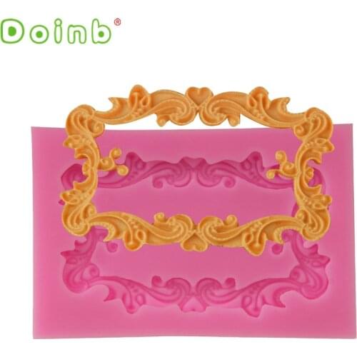 Retro Frame Rectangle Silicone Mold Fondant Cake Decorating Sugar Craft Tool