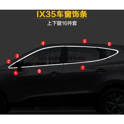 Hoge-Kwaliteit Rvs Strips Autoruit Bekleding Decoratie Accessoires For Hyundai IX35 2010-2017 car accessories Car styling
