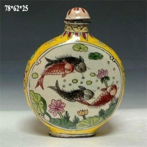 China Cloisonne snuff botella artesanías hechas a mano. Dragón patrón Pescado patrón Qianlong dos opcional