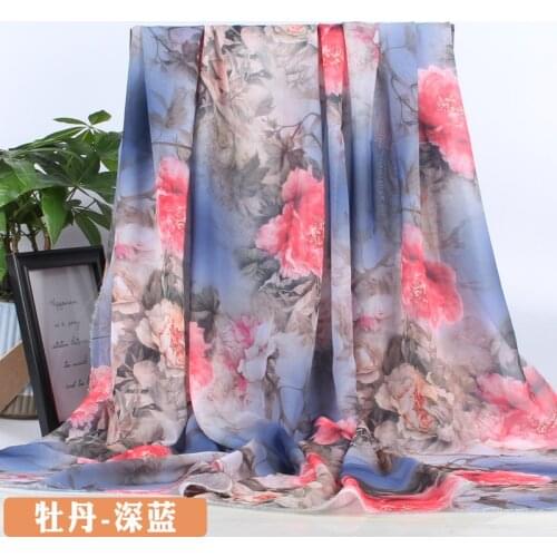 50D Chiffon Fabric Bohemian Digital Print Skirt Clothing Dress Hand DIY Sewing