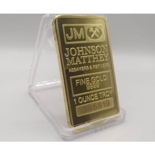 UK 1 Ounce Troy Fine Gold 9999 Collectibles Coin Johnson Matthey Replica Gold bullion Bar With Different Numbers