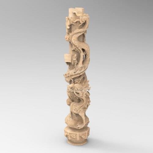 Dragon decorated column head 3D STL model for CNC 4 AXLE Engraver Carvingbed Relief for CNC Router Aspire Artcam