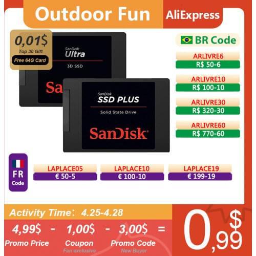 Original SanDisk 480GB SATA SSD PLUS 240 GB HD SSD Hard Drive HDD 2.5 Hard Disk SSD120GB Solid State Drive for laptop Computer