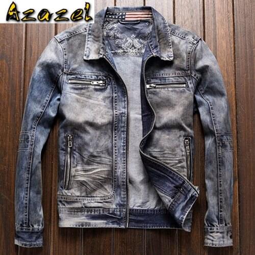 High Quality Mens Automotive Jackets Denim Coats Spring Plus Size 3XL European Style Mens Jean Suit Dress Jackets Overcoat A360