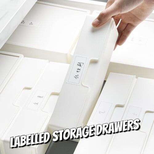 Makeup Storage Box Sundry Storage Basket Japanese-style Plastic Labelled Storage Drawers Classification Storage with Cover