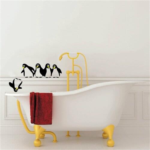 Funny Penguin For Kitchen Fridge Sticker Dining Room Wall Decals Home Decorative Waterproof Vinyl Art Mural ph803
