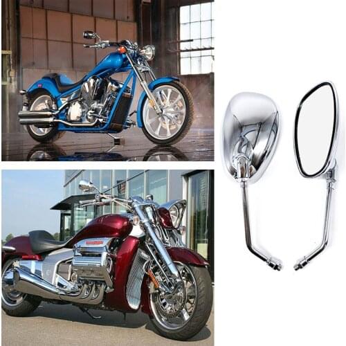 Plating Mirror Motorcycle Rearview Mirror Modified Personality Oval Universal Electric Motorcycle Mirror 10MM general purpose