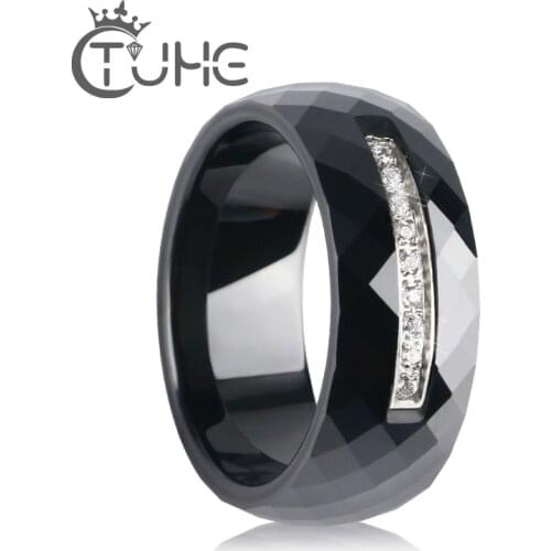 2019 Party Ceramic Rings For Women Zircon White Wide Female Rings Fashion Jewelry With Full US Size Gift For Lovers