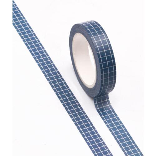 1PC 10MM*10M Blue Gird Washi Tape Wide Sticky Adhesive Tape Scrapbooking Album DIY Decorative Paper Tape