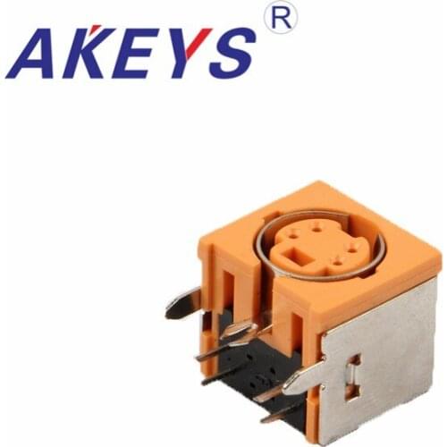 10PCS MDC-4-01 PCB Mount 4 Pin Female S Jack DVD Mini Din Sockets Connectors S Terminal Orange