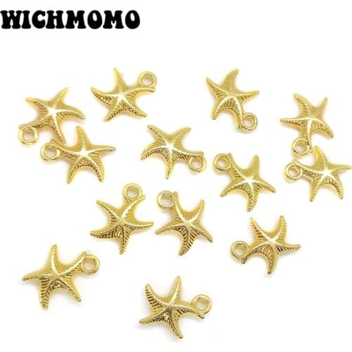 2019 New Fashion 20pieces/bag 16mm Zinc Alloy Gold Starfish Charms Pendants DIY Necklaces Bracelets Jewelry Accessories