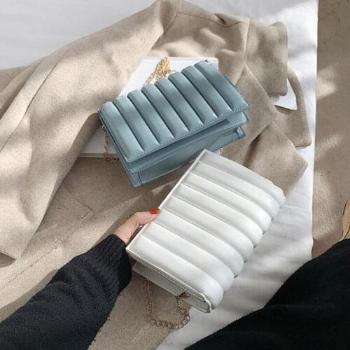 2021 New Designer Handbags for Women Shoulder Bag Fashion Pleated Crossbody Bags for Women 6 Colors PU Leather Lady Chain Hand