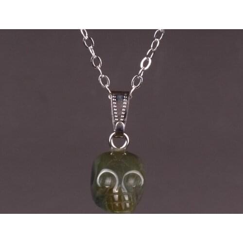 6pcs Natural Stone Ghost Figurine Crystal Carved Statue Healing Treat Pendants for skull Charm Necklace Jewelry Accessories Free