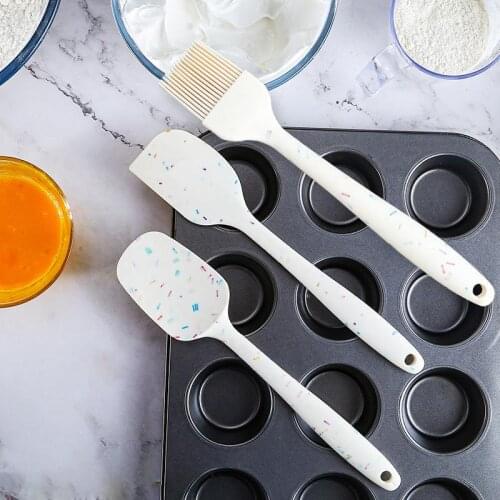 Non Stick Butter Cooking Silicone Spatula Cookie Pastry Scraper Cake Baking Spatula Silicone Spatula Baking Oil Brush