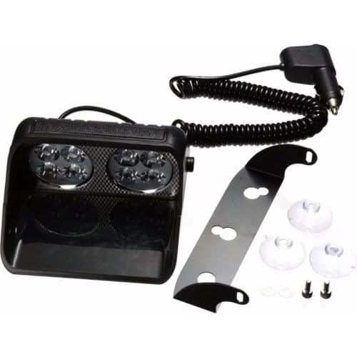 Car SUV 8 LED Strobe Warning Emergency Light Hazard Dash Flashing Flash Lamp Red White Amber Blue 24W